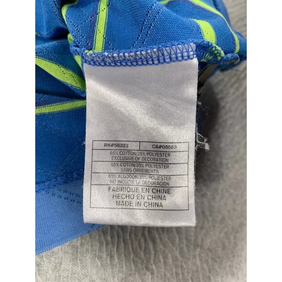 Tiger Woods Nike Fit Dry Striped Short Sleeve Polo Shirt‎ (Men's XXL) Blue - Picture 10 of 11